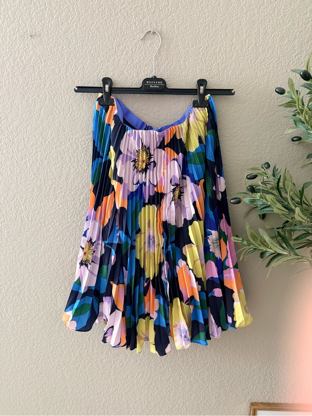 Maeve by Anthropologie Floral Pleated Midi Skirt Size 8